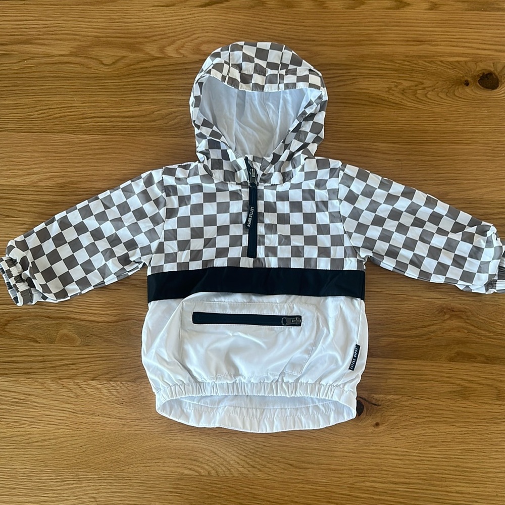 Little Bipsy pullover, checkered, waterproof jacket. 12-18 months